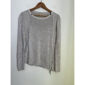 Carbon 2 Cobalt Sweater Womens Small Beige Asymmetric Pullover Chunky Knit Euc